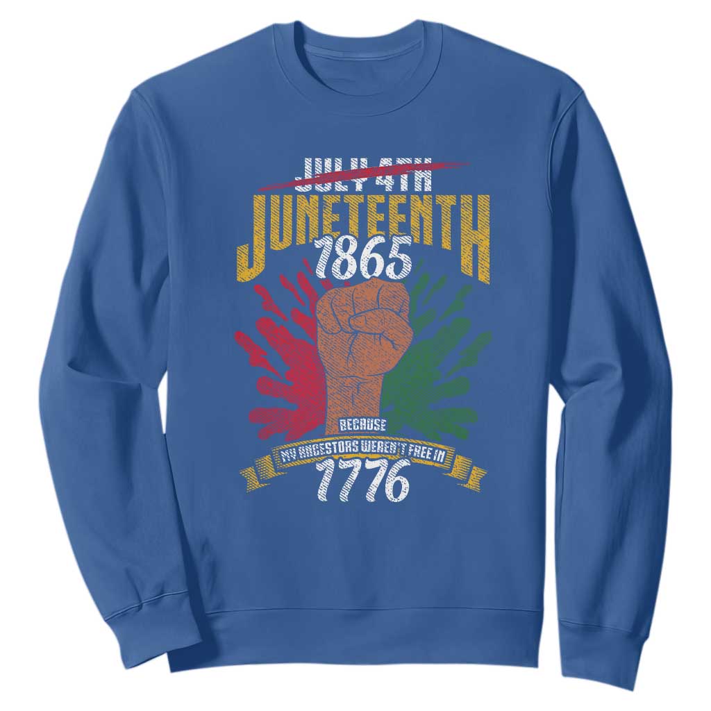 Juneteenth Since 1865 Sweatshirt My Ancestors Weren't Free In 1776