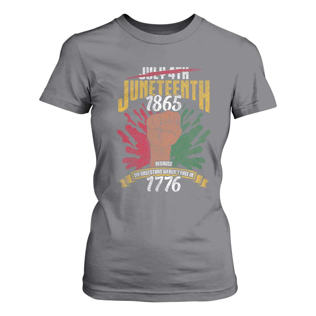 Juneteenth Since 1865 T Shirt For Women My Ancestors Weren't Free In 1776
