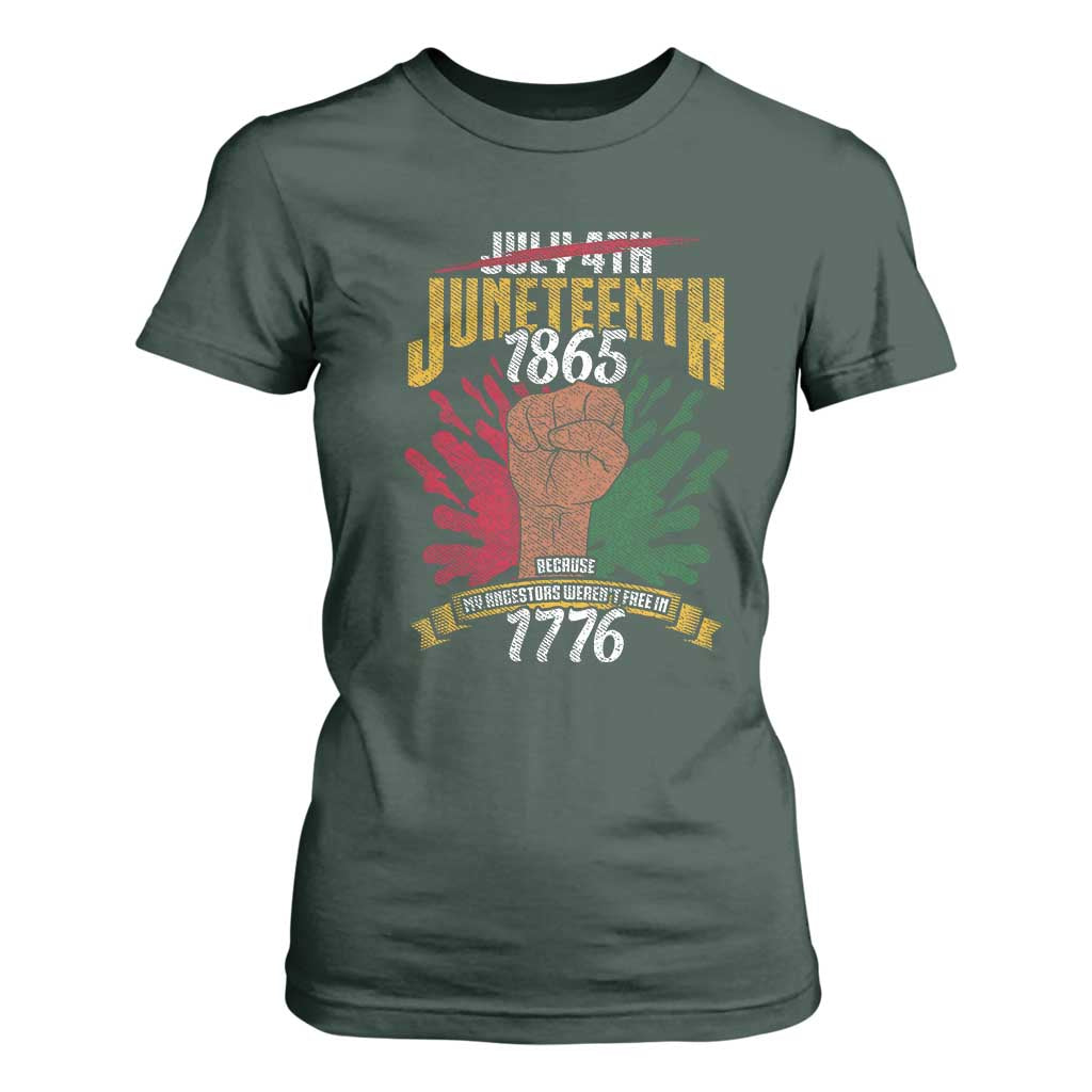 Juneteenth Since 1865 T Shirt For Women My Ancestors Weren't Free In 1776