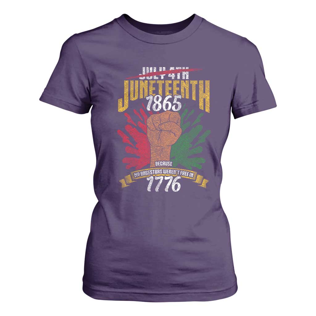 Juneteenth Since 1865 T Shirt For Women My Ancestors Weren't Free In 1776