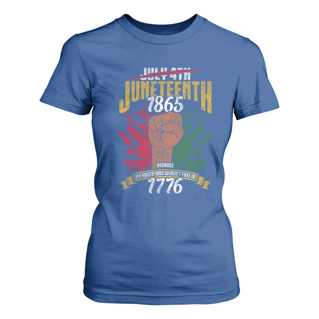 Juneteenth Since 1865 T Shirt For Women My Ancestors Weren't Free In 1776