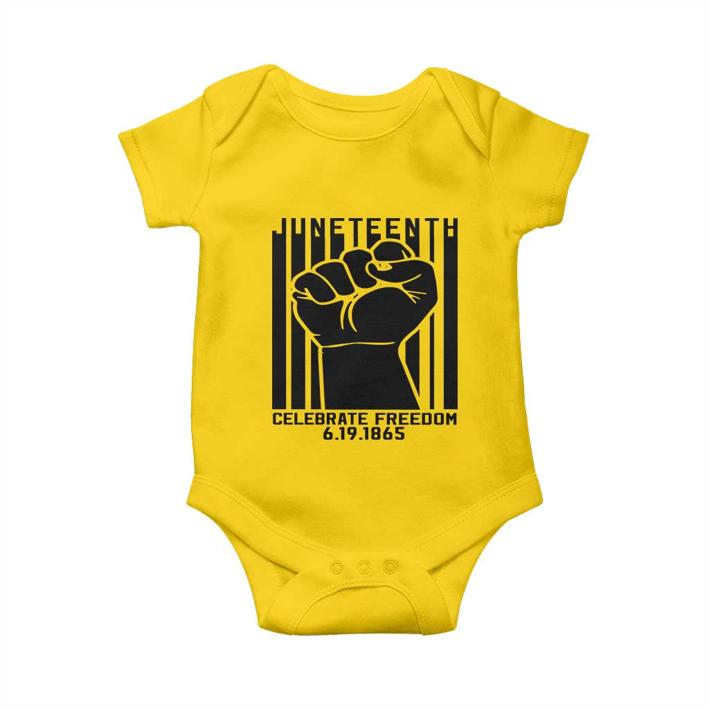 Juneteenth 1865 Independence Baby Onesie Celebrate Freedom Raised Fist