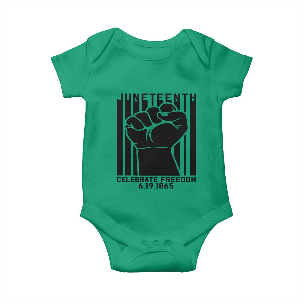 Juneteenth 1865 Independence Baby Onesie Celebrate Freedom Raised Fist