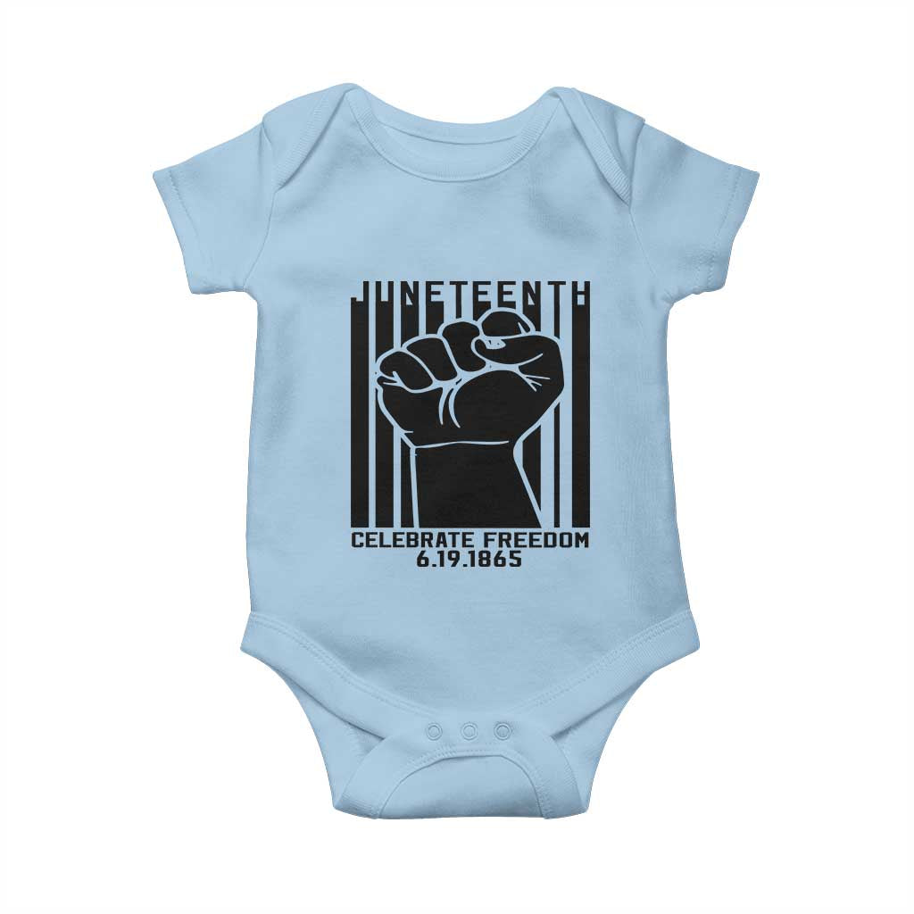 Juneteenth 1865 Independence Baby Onesie Celebrate Freedom Raised Fist