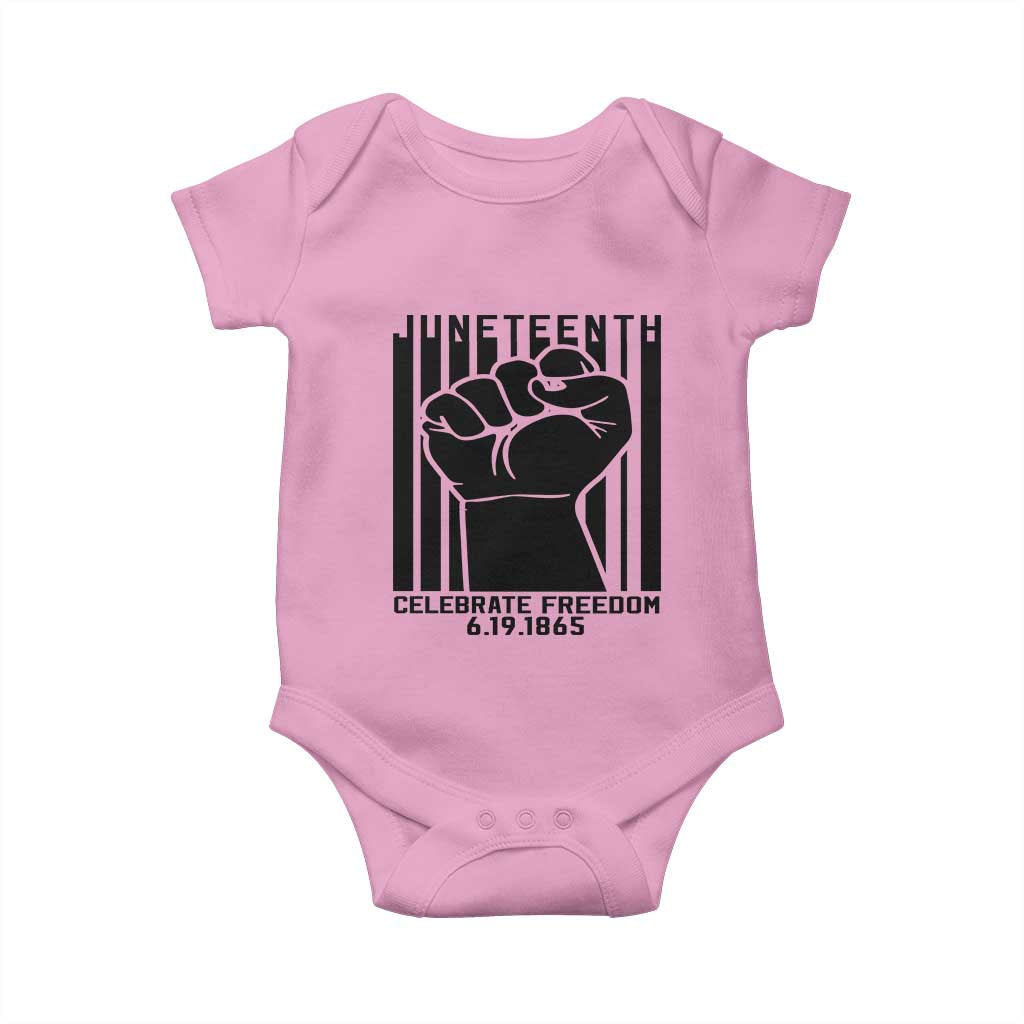 Juneteenth 1865 Independence Baby Onesie Celebrate Freedom Raised Fist