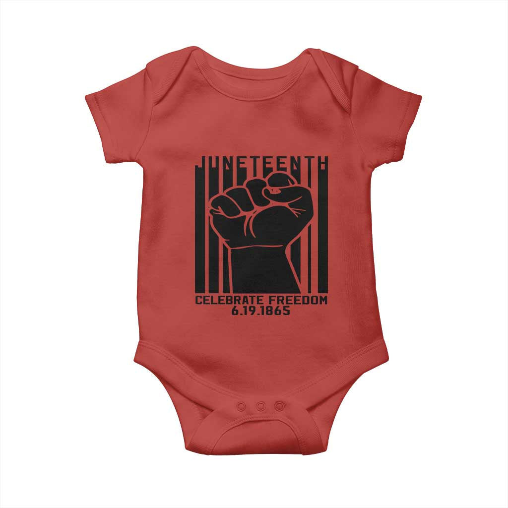 Juneteenth 1865 Independence Baby Onesie Celebrate Freedom Raised Fist
