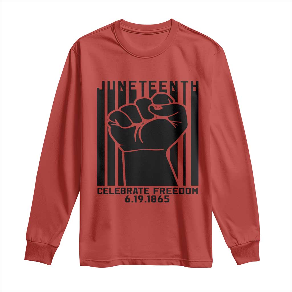 Juneteenth 1865 Independence Long Sleeve Shirt Celebrate Freedom Raised Fist