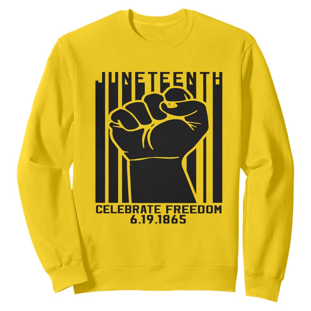 Juneteenth 1865 Independence Sweatshirt Celebrate Freedom Raised Fist