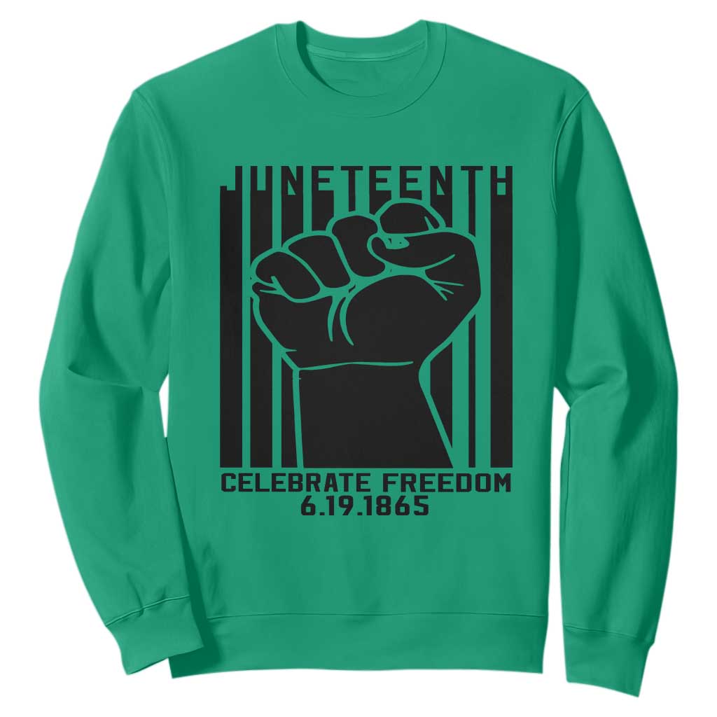 Juneteenth 1865 Independence Sweatshirt Celebrate Freedom Raised Fist