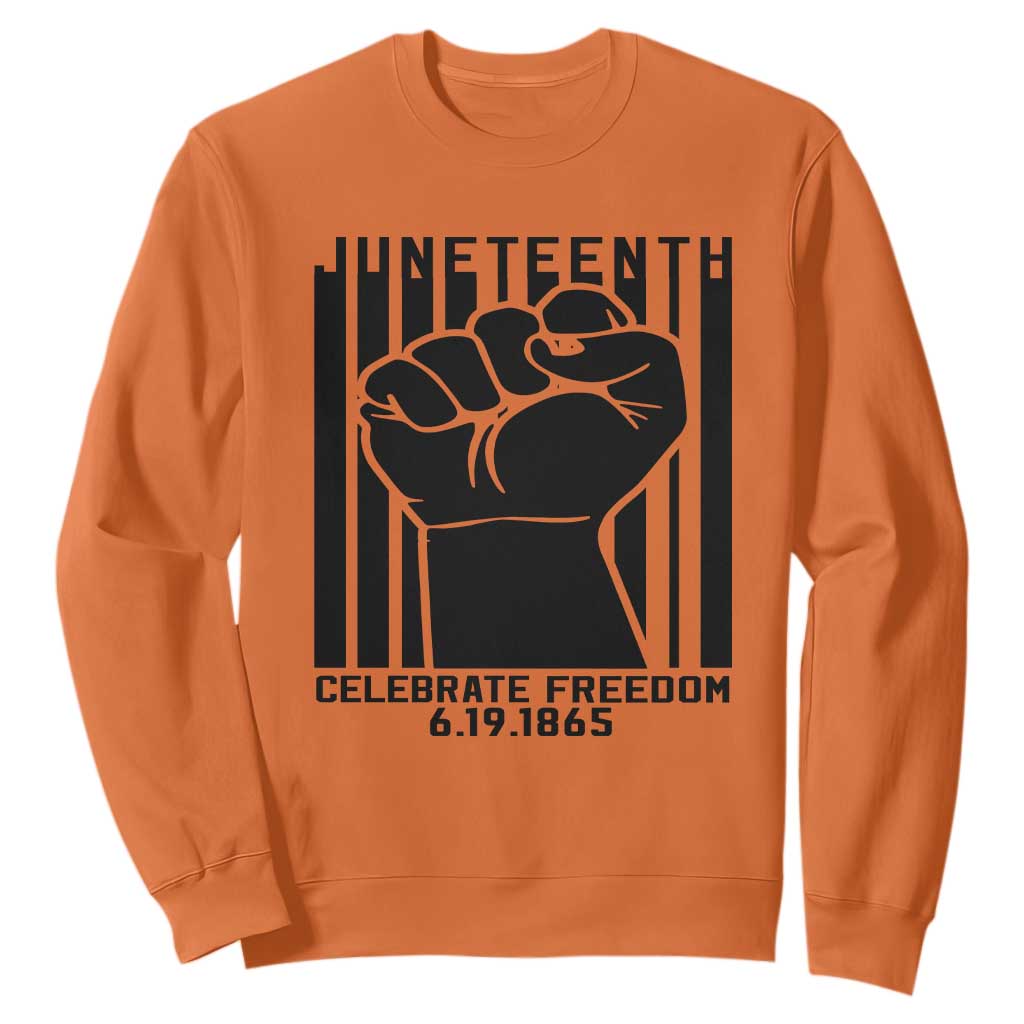 Juneteenth 1865 Independence Sweatshirt Celebrate Freedom Raised Fist