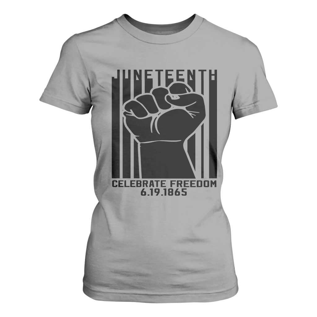 Juneteenth 1865 Independence T Shirt For Women Celebrate Freedom Raised Fist