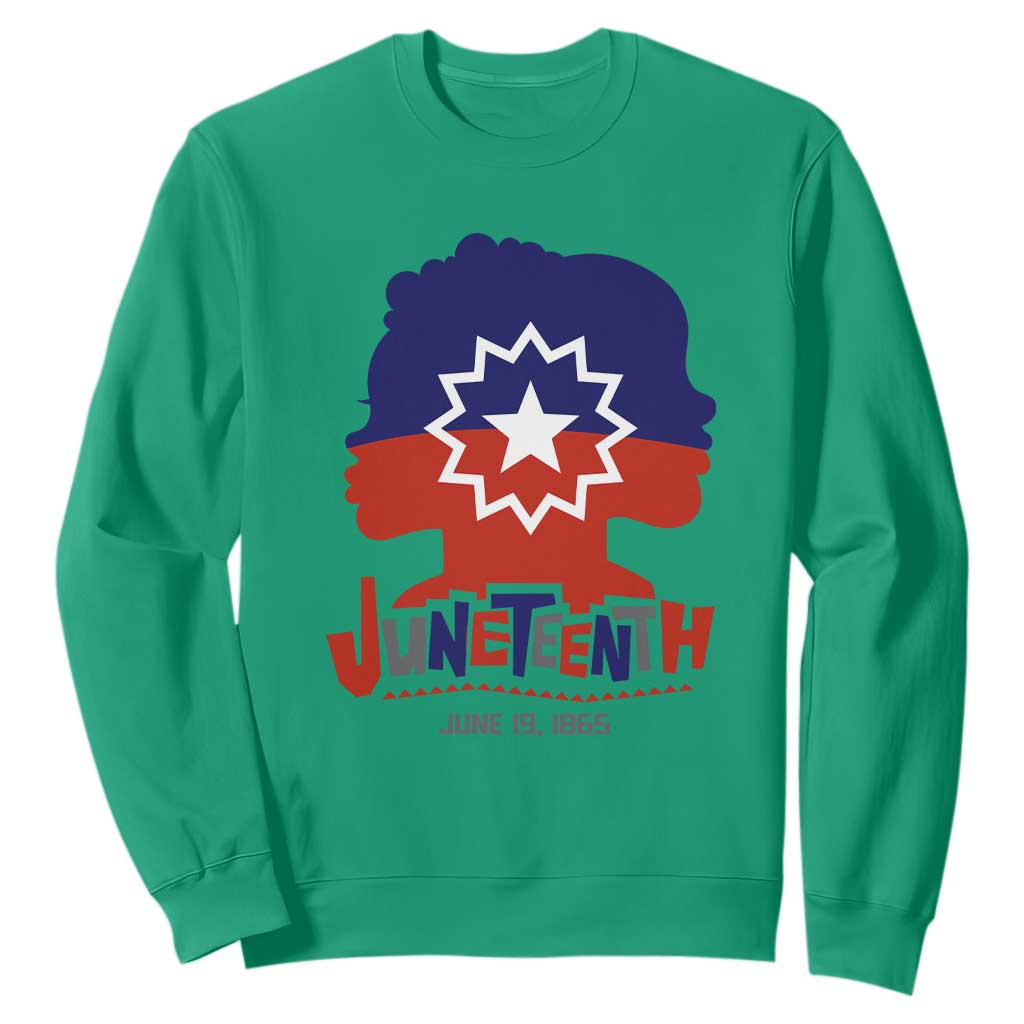 Juneteenth Flag Sweatshirt Celebrating Black Freedom Day 1865