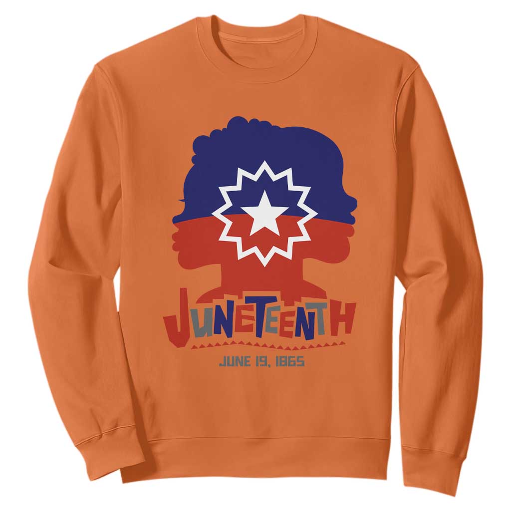 Juneteenth Flag Sweatshirt Celebrating Black Freedom Day 1865