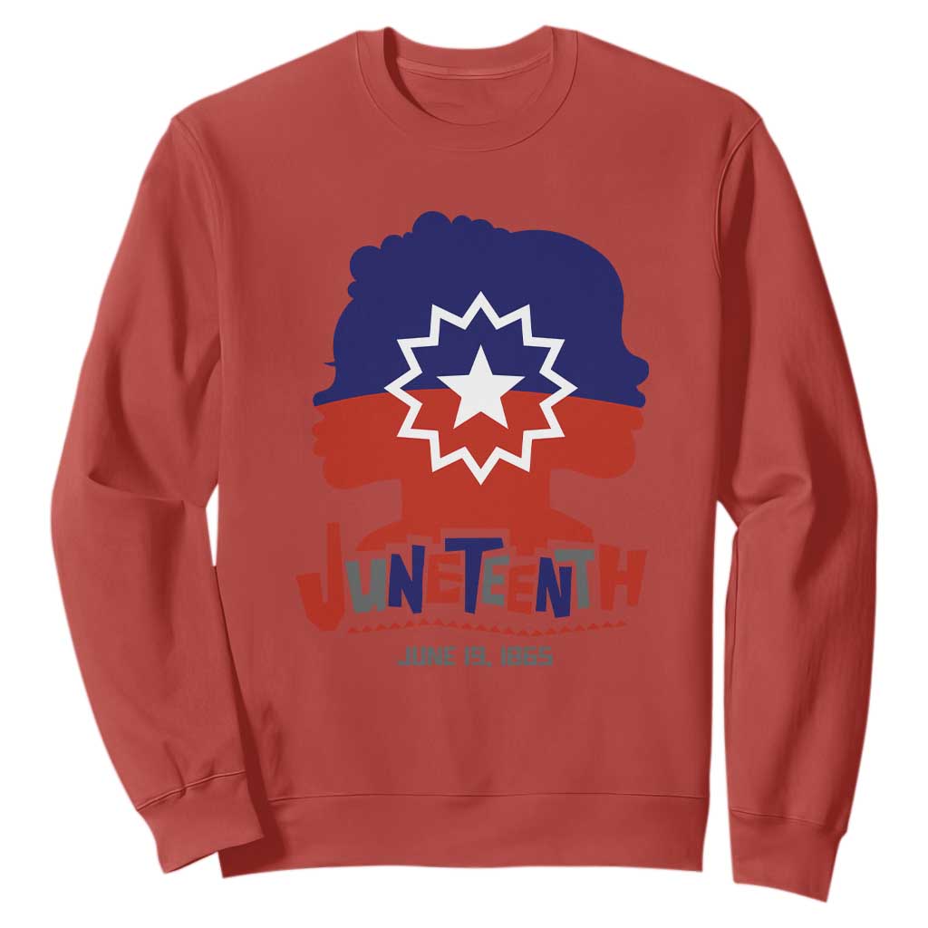 Juneteenth Flag Sweatshirt Celebrating Black Freedom Day 1865