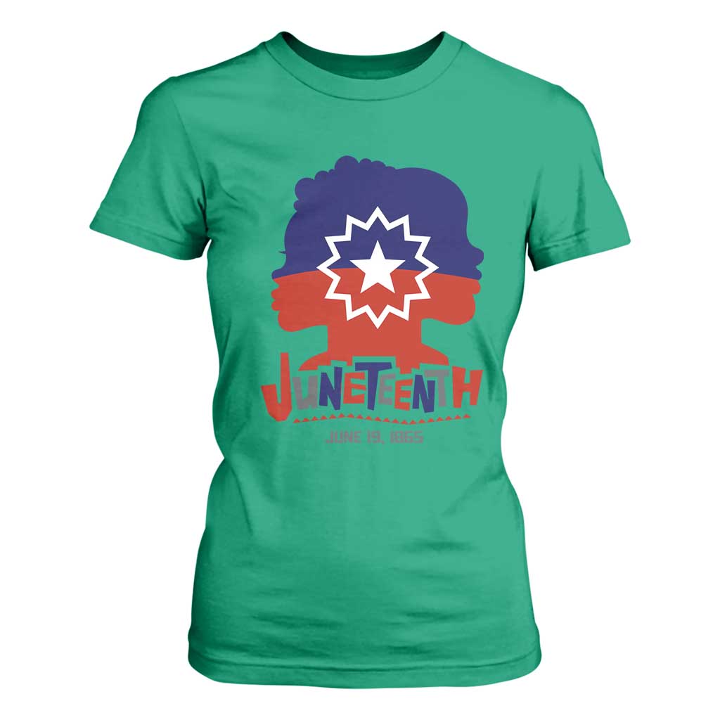Juneteenth Flag T Shirt For Women Celebrating Black Freedom Day 1865