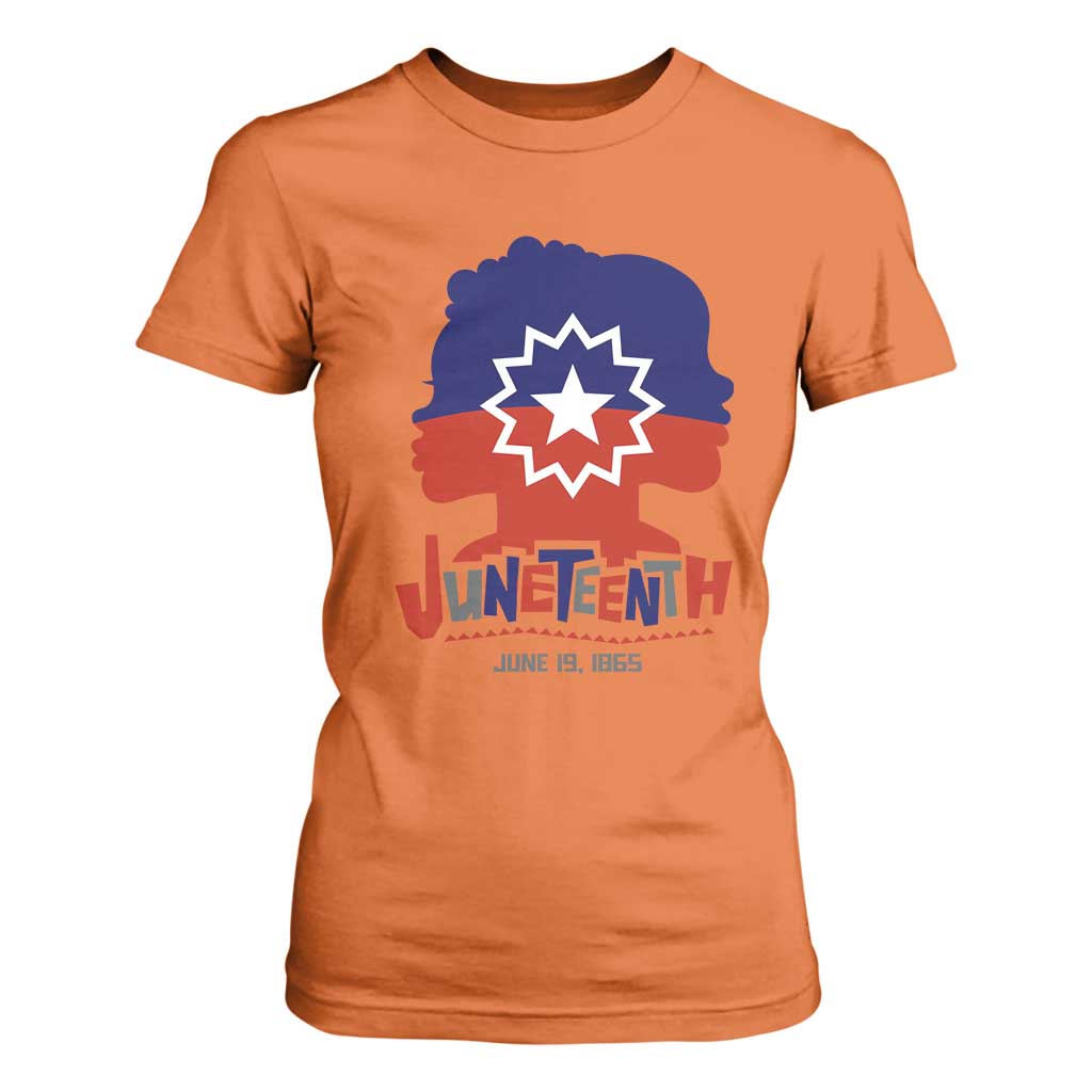 Juneteenth Flag T Shirt For Women Celebrating Black Freedom Day 1865