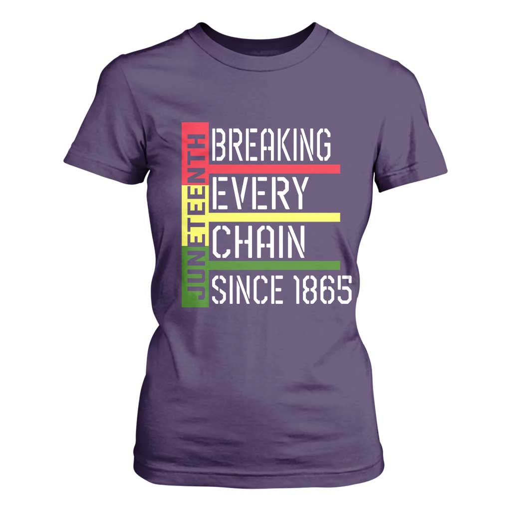 Juneteenth 1865 T Shirt For Women Breaking Every Chain