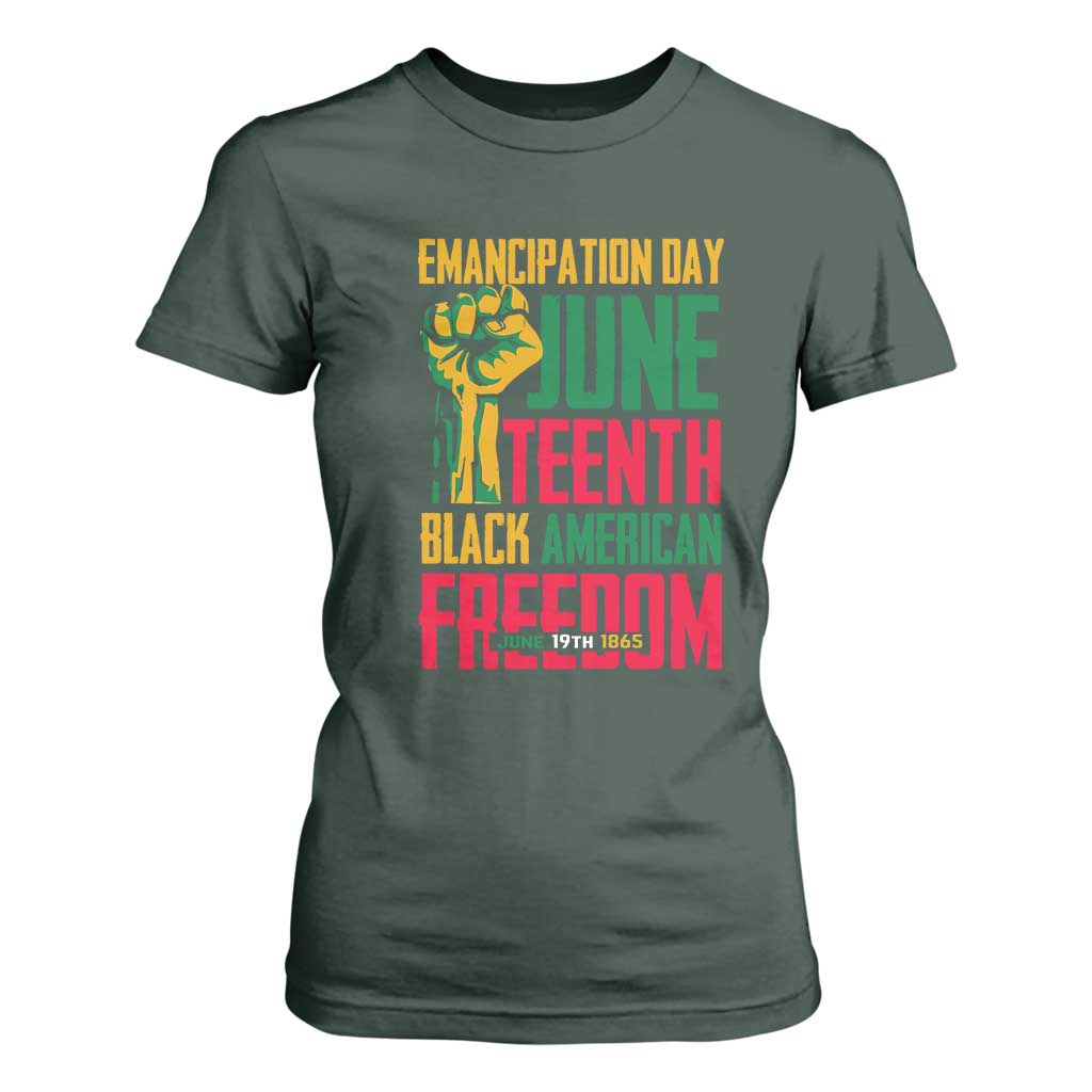 Emancipation Day T Shirt For Women Juneteenth Black American Freedom Since 1865