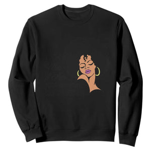 Black Queen Sweatshirt Lady Curly Natural Afro African American Ladies