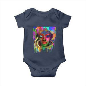 Afro Woman Graphic Baby Onesie African Pride Color Painted
