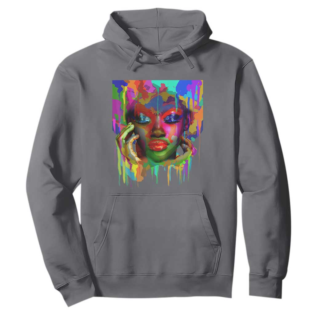 Afro Woman Graphic Hoodie African Pride Color Painted