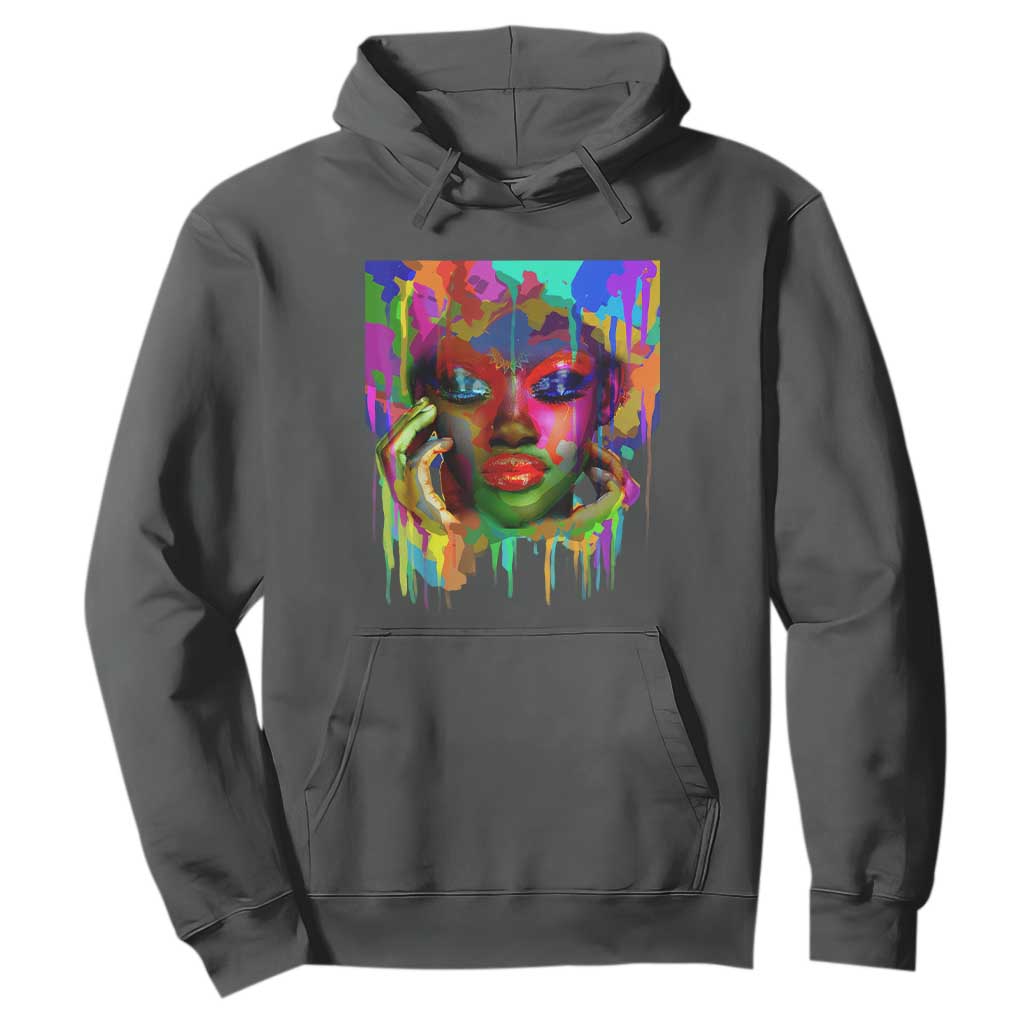 Afro Woman Graphic Hoodie African Pride Color Painted