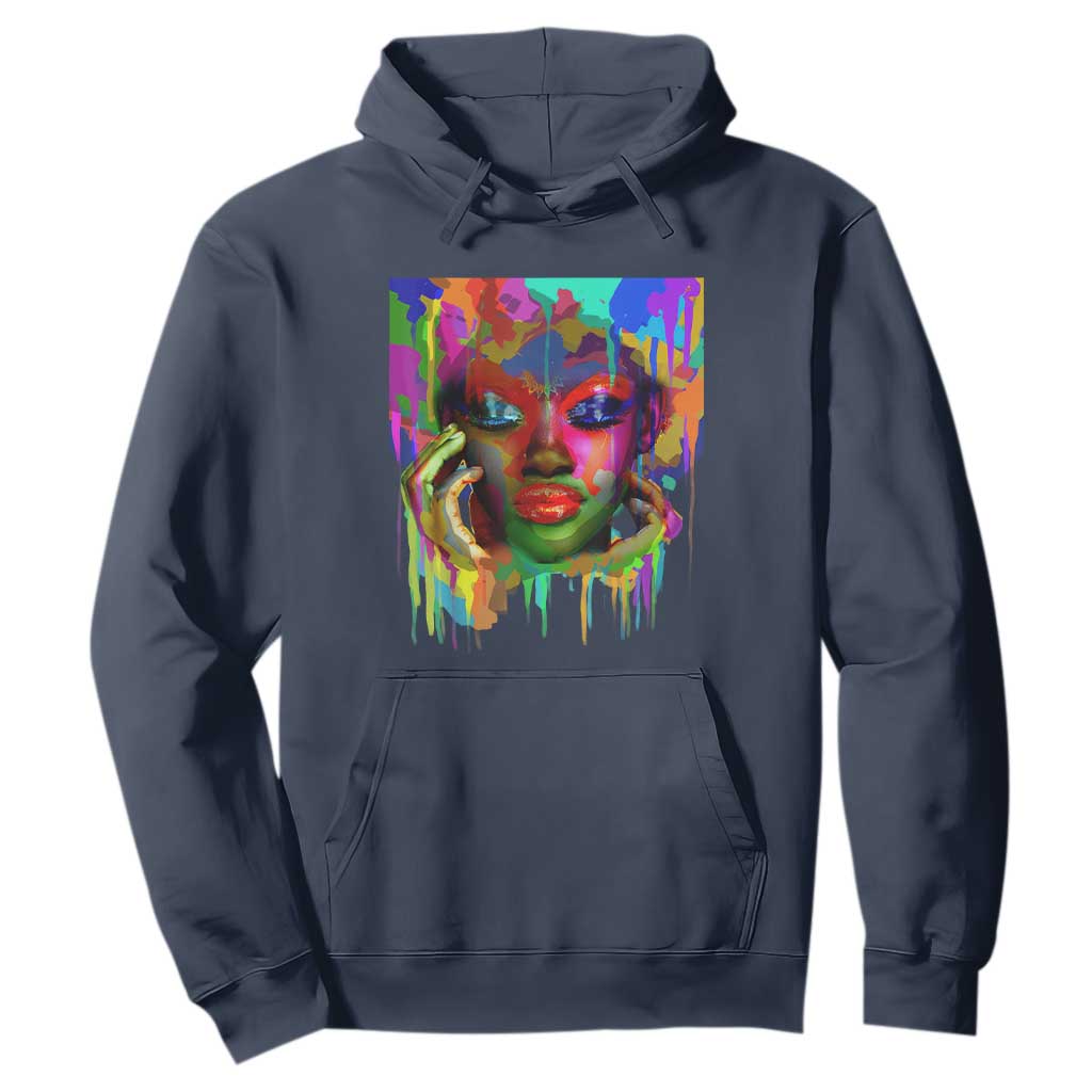 Afro Woman Graphic Hoodie African Pride Color Painted