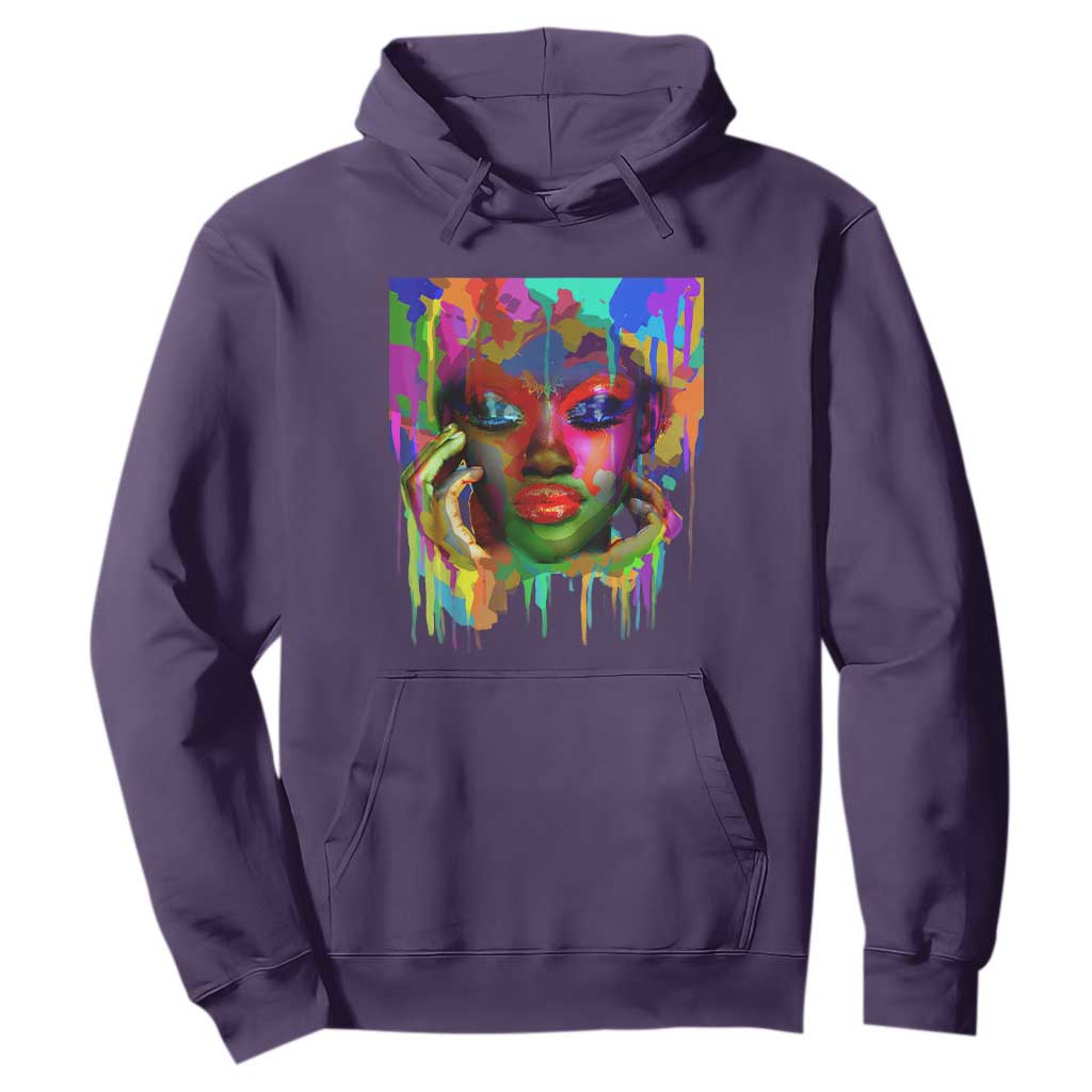 Afro Woman Graphic Hoodie African Pride Color Painted