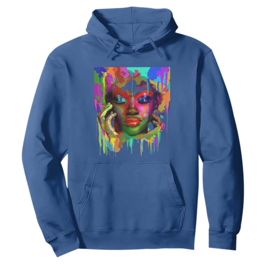 Afro Woman Graphic Hoodie African Pride Color Painted