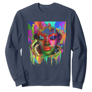 Afro Woman Graphic Sweatshirt African Pride Color Painted