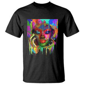 Afro Woman Graphic T Shirt African Pride Color Painted