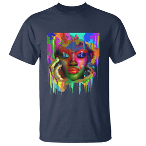 Afro Woman Graphic T Shirt African Pride Color Painted