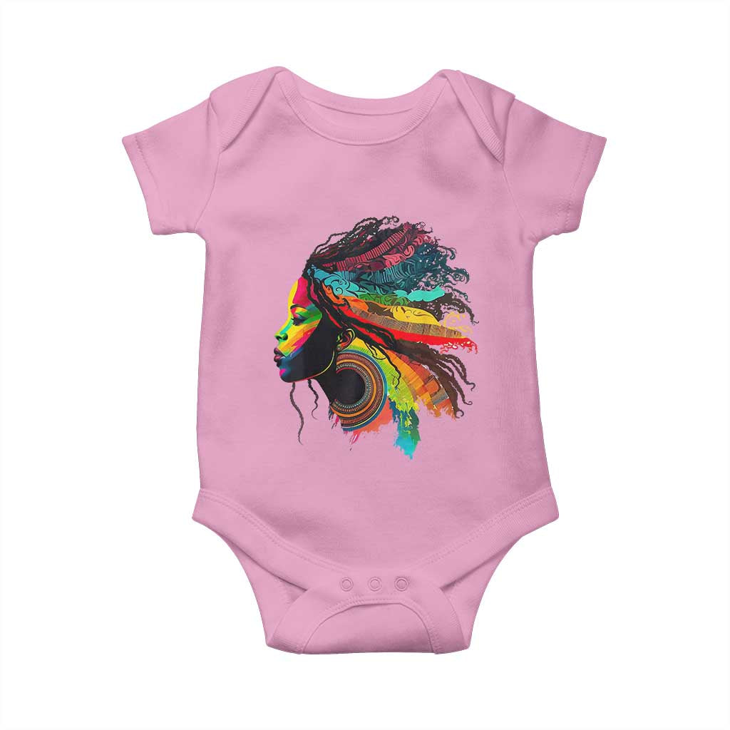 Proud Afro Roots Baby Onesie Rainbow Dashiki African Tribal Woman Natural Hair