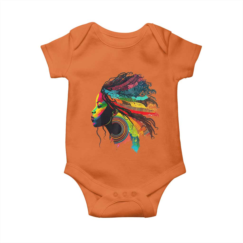 Proud Afro Roots Baby Onesie Rainbow Dashiki African Tribal Woman Natural Hair