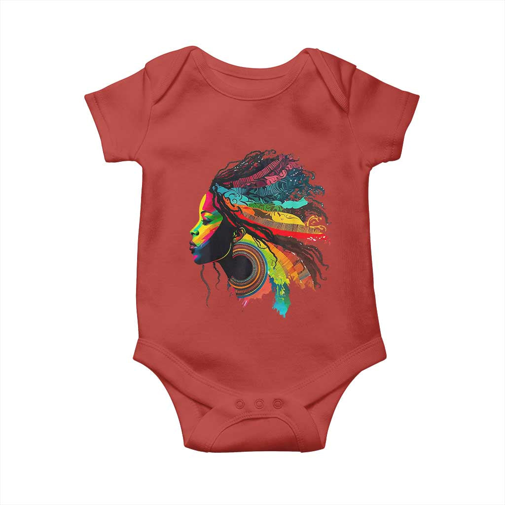 Proud Afro Roots Baby Onesie Rainbow Dashiki African Tribal Woman Natural Hair