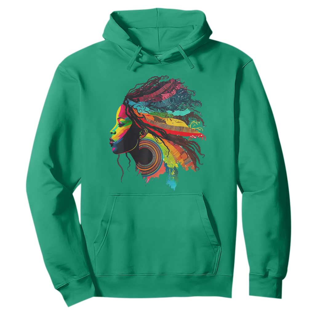Proud Afro Roots Hoodie Rainbow Dashiki African Tribal Woman Natural Hair