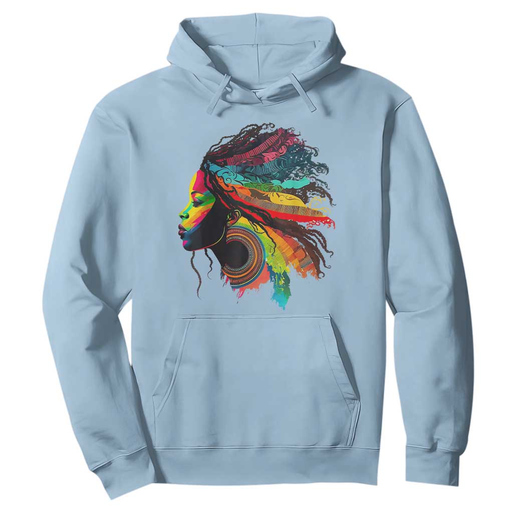 Proud Afro Roots Hoodie Rainbow Dashiki African Tribal Woman Natural Hair