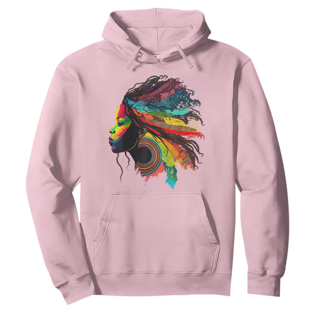 Proud Afro Roots Hoodie Rainbow Dashiki African Tribal Woman Natural Hair