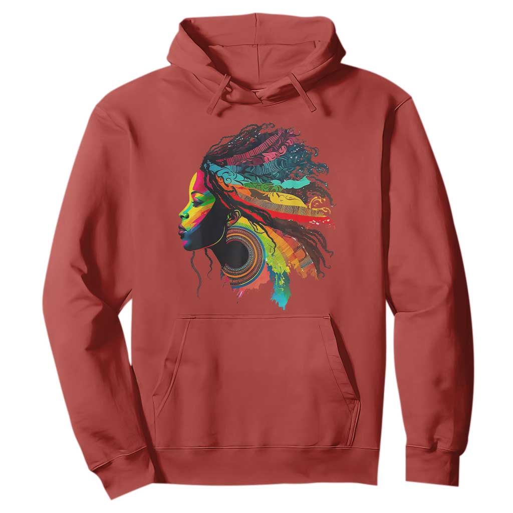 Proud Afro Roots Hoodie Rainbow Dashiki African Tribal Woman Natural Hair