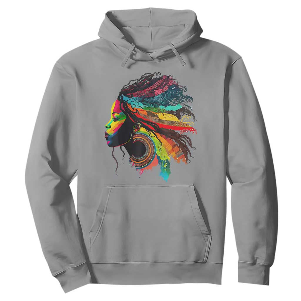 Proud Afro Roots Hoodie Rainbow Dashiki African Tribal Woman Natural Hair