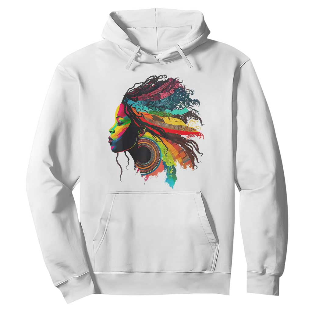 Proud Afro Roots Hoodie Rainbow Dashiki African Tribal Woman Natural Hair