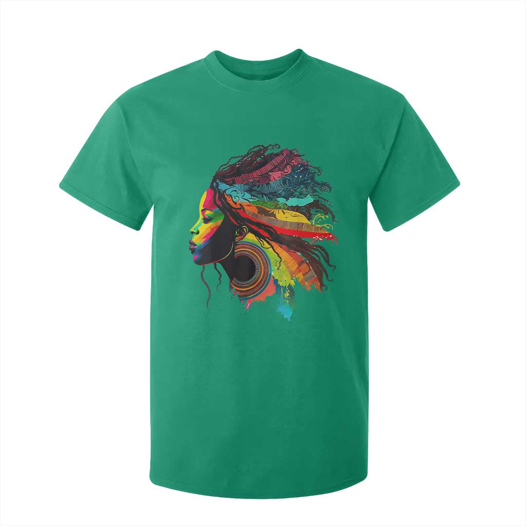Proud Afro Roots T Shirt For Kid Rainbow Dashiki African Tribal Woman Natural Hair