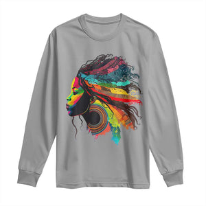 Proud Afro Roots Long Sleeve Shirt Rainbow Dashiki African Tribal Woman Natural Hair