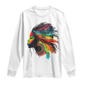 Proud Afro Roots Long Sleeve Shirt Rainbow Dashiki African Tribal Woman Natural Hair