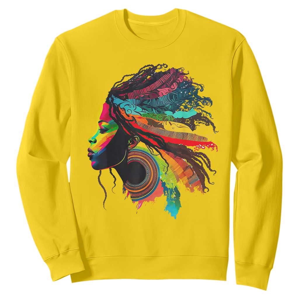 Proud Afro Roots Sweatshirt Rainbow Dashiki African Tribal Woman Natural Hair
