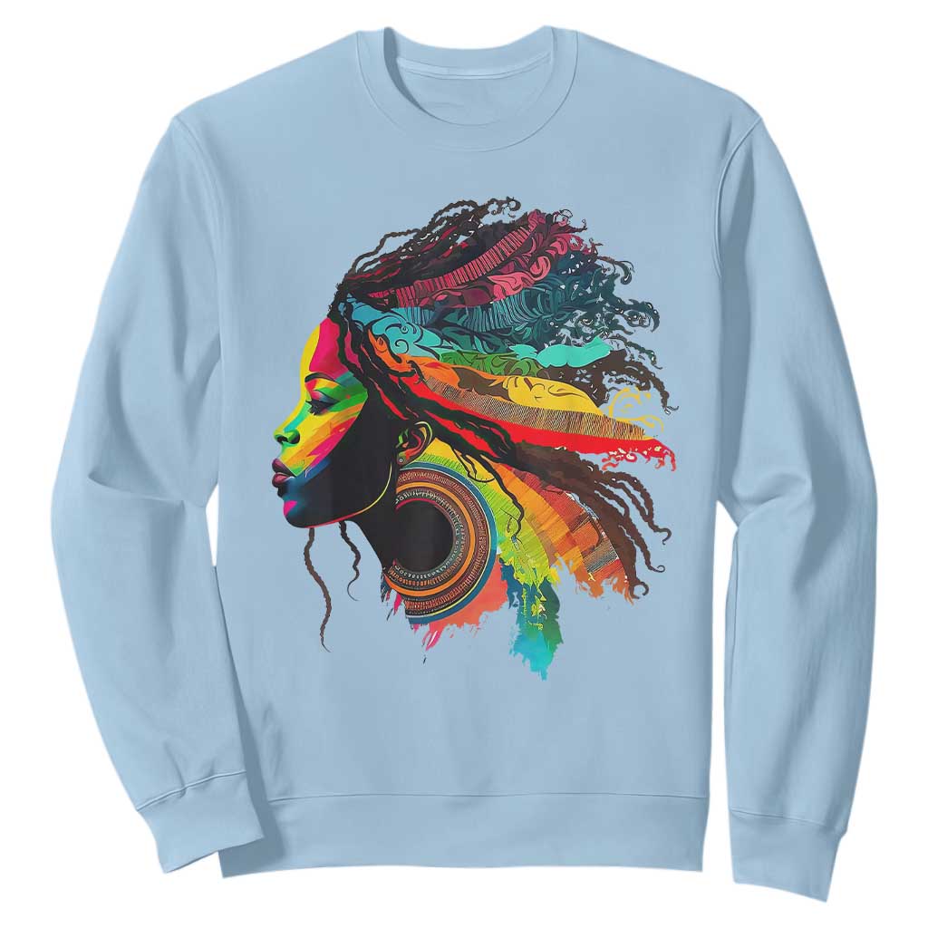 Proud Afro Roots Sweatshirt Rainbow Dashiki African Tribal Woman Natural Hair
