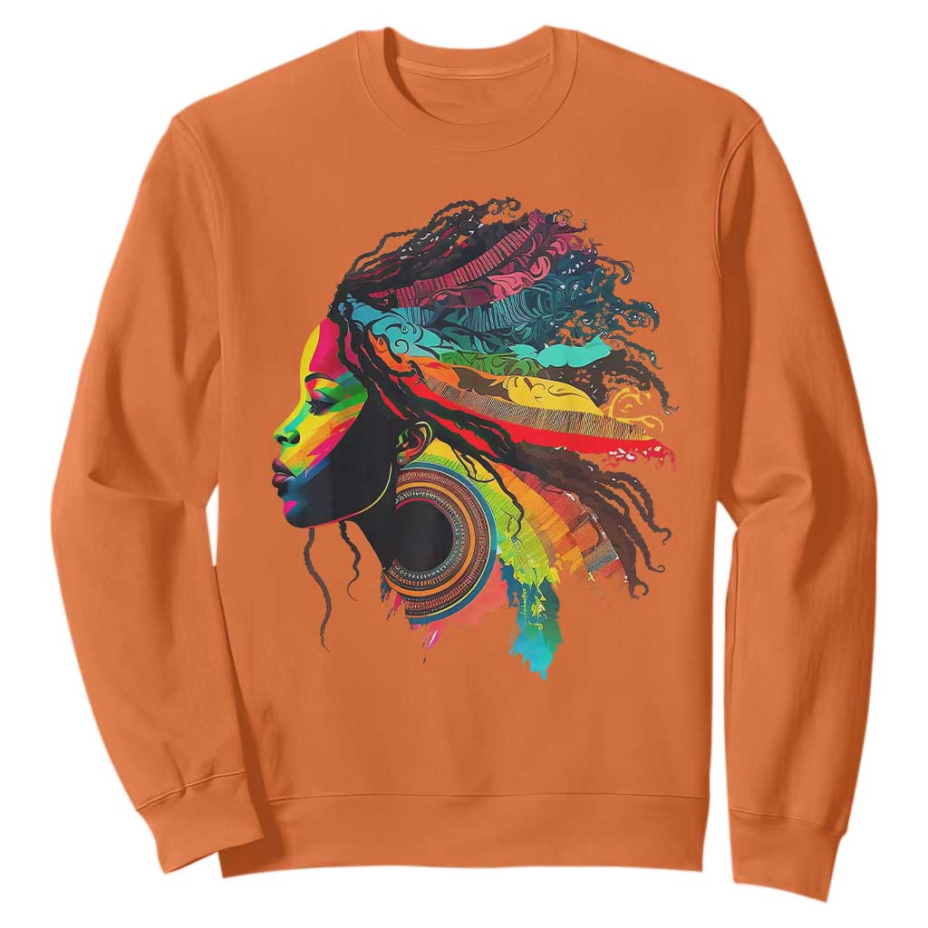 Proud Afro Roots Sweatshirt Rainbow Dashiki African Tribal Woman Natural Hair