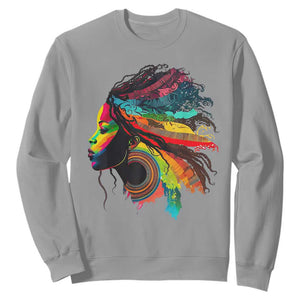 Proud Afro Roots Sweatshirt Rainbow Dashiki African Tribal Woman Natural Hair