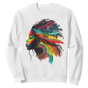 Proud Afro Roots Sweatshirt Rainbow Dashiki African Tribal Woman Natural Hair