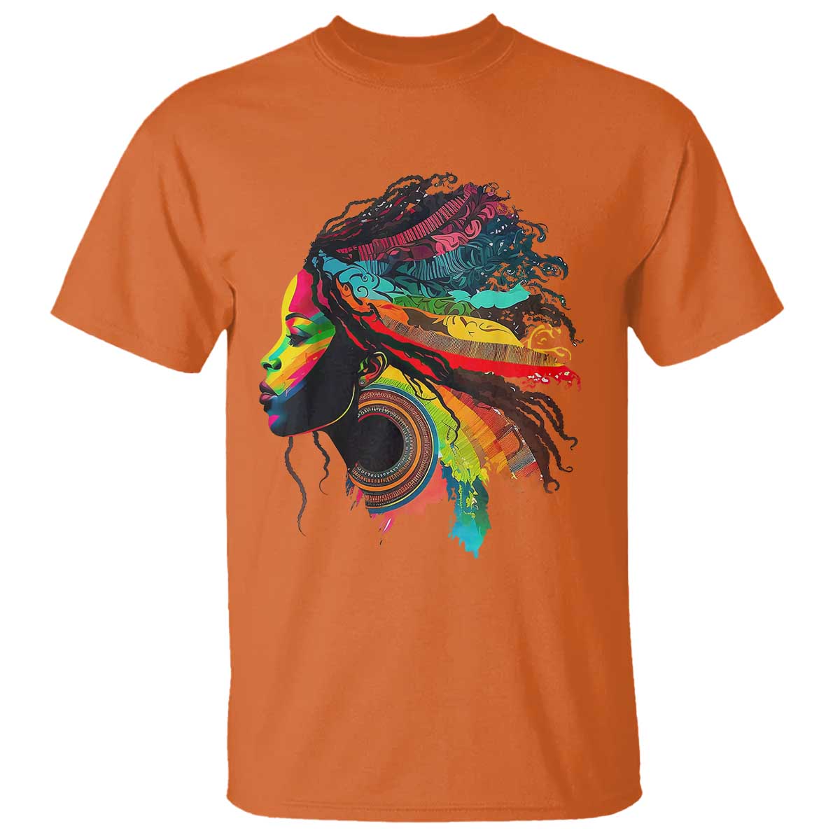 Proud Afro Roots T Shirt Rainbow Dashiki African Tribal Woman Natural Hair